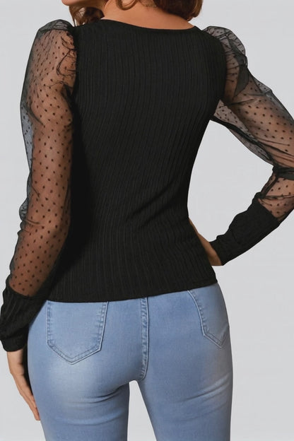 "ANNA" Top maniche in tulle